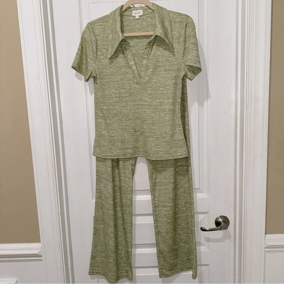 Song of Style | Nima Top & Emmett Pant Set Green Heather M Elsa Hosk VHTF - Picture 6 of 16